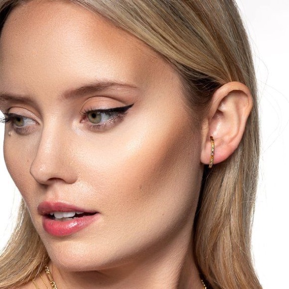 Rainbow Earring Stud Gold Suspender